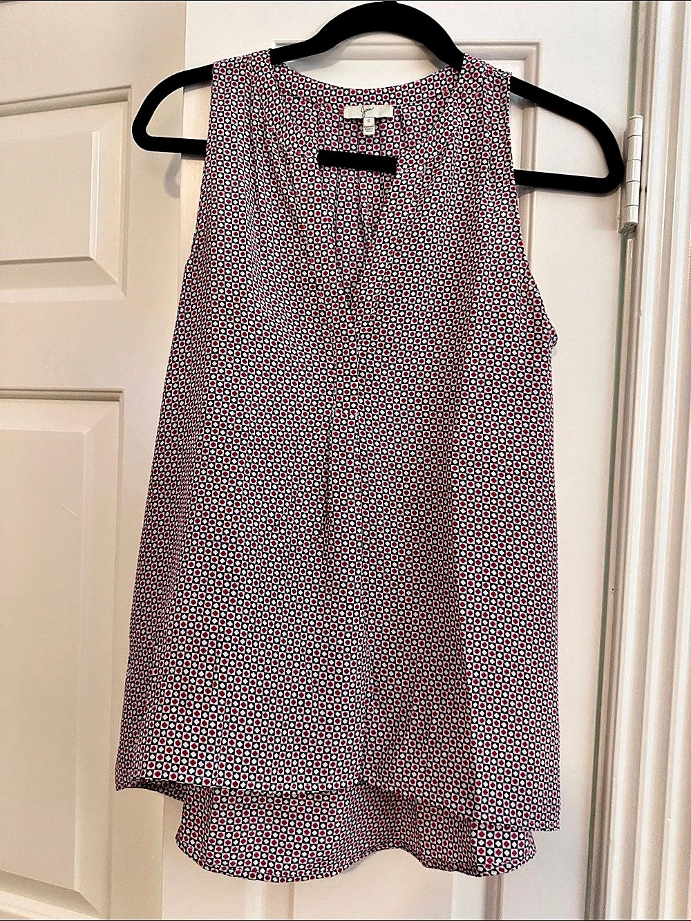 Joie Geometric Silk Mini Dress in Red & Blue Size Small Like New